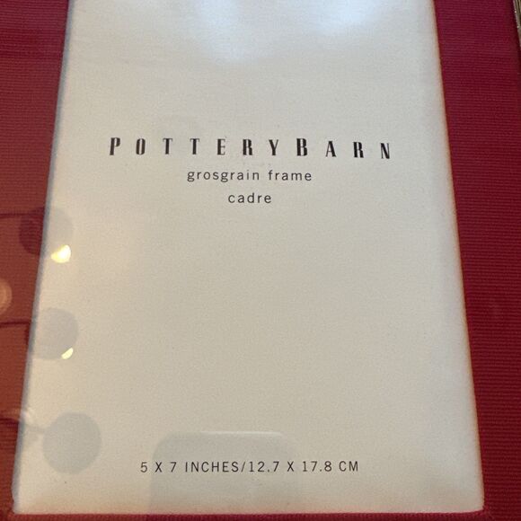 New Pottery Barn Polished Silver & Red Grosgrain Frame‎ Displays 5 X 7 Photo - Picture 3 of 6